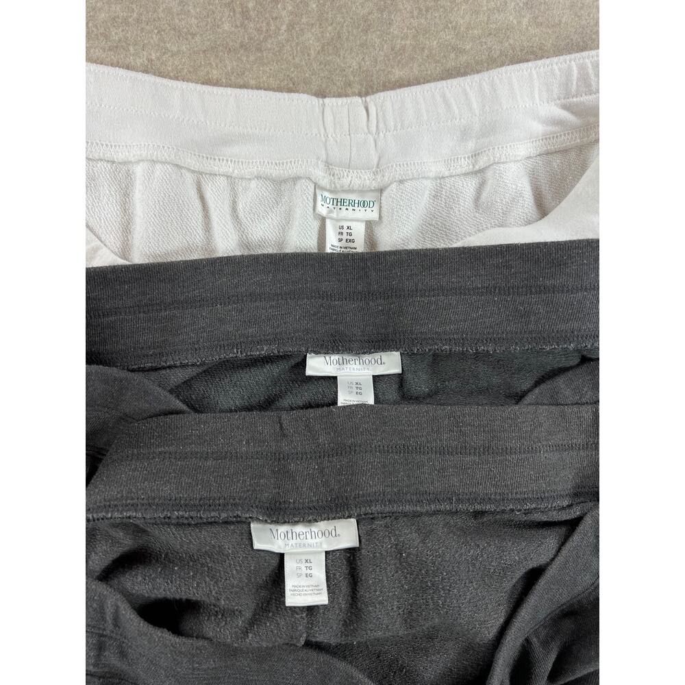 Motherhood Maternity French Terry Knit Shorts Bundle White Gray XL - Picture 2 of 9